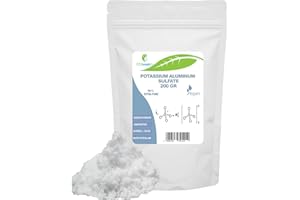 ETC COSMETIC`S Cristaux de sulfate d'aluminium et de potassium extra purs à 99% (Potassium aluminium sulfate) - 200 gr - Usage cosmétique et soins personnels, purification de l'eau, mordant textile