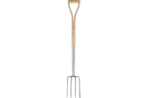 ‎KENT & STOWE Kent & Stowe Beet-Spatengabel – Garten-Forke zum Umgraben aus Edelstahl, ideal für enge Beete, Heugabel mit Stiel aus Eschenholz, Länge: 104 cm