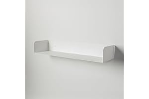 Steelnovo | Dante, Mensola da Parete in Metallo Verniciato, Portalibri, Mensola da Muro Portaoggetti, 80x11x20 cm, Colore Bianco, Design Minimal e Moderno, Scaffale da Muro, Made in Italy