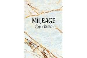 Mileage Log Book: Vehicle Mileage Log Book Tracker for Taxes, Daily Tracking Logbook for Car and Truckers, Notebook for Business or Personal usage ( White Marbel )
