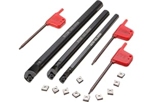 Maizoon CNC Soporte de torno Herramienta de torneado Barra aburrida 3pcs S07K-SCLCR06 S10K-SCLCR06 S12M-SCLCR06 + 10 piezas CCMT0602 Insertos + 3pcs Llave Inglesa Herramientas de torno DZ09
