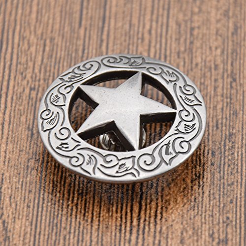 YNuth 1x Schraubniet Zierniet Lederniet Stern Silber Golden Basteln Vintage DIY - 5