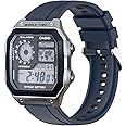 xhKJO Watchbands for Casio AE 1200 / W 218h / AE 1300 / F 91W/ W 218h / AQ S810W Strap, Silicone Watch Band Wrist Strap Bracelet Wristband for Casio W 219 / F 108WH/ AE 1000W / SGW 500H
