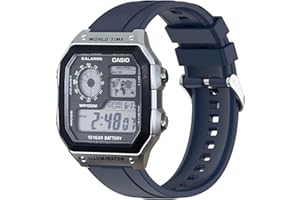 xhKJO Pulseras de Repuesto para Casio AE 1200 / W 218h / AE 1300 / F 91W/ W 218h / AQ S810W,Correas Reloj Silicona Bracelet Brazalete Strap para Casio W 219 / F 108WH/ AE 1000W /SGW 500H