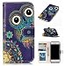 Produktbild Hozor Apple iPhone 7 4.7 zoll Hülle Gemalte Erleichterung Drucken Design PU Ledercase Tasche Schutzhülle Anti-scratch Magnetverschluss Telefon-Kasten Handyhülle Bookstyle Handycover - Große Augen Eule
