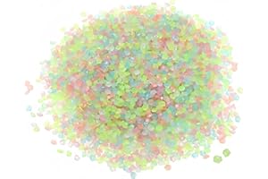 KLINNA 10000 Stück Nachtleuchtende Deko Steine – Bunte Leuchtende Sand Kieselsteine, Fluoreszierende Partikel für Miniteich, Garten & Leuchtsteine als Kinder Bastelzubehör(Mixfarben)