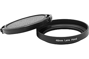 ‎VHBW vhbw Osłona przeciwsłoneczna kompatybilna z obiektywem Panasonic Lumix G, G1, GF1, GH1 46 mm - osłona obiektywu rozproszonego, czarna, metalowa, okrągła