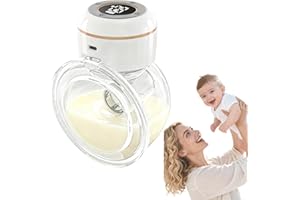 BWALIFFURY Tiralatte Elettrico Indossabile, Elettrico a Mani Libere con Display a LED, 4 Modalità e 12 Livelli, Portatile Flangia a Doppia Tenuta Tiralatte, 180ml, indolore estrae latte materno elettrico