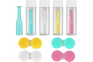 JTMKYO 4 Inserciones De Lentes De Contacto Y 4 Cajas Para Lentes De Contacto, Accesorios Para Lentes De Contacto Herramientas Para Quitar Lentes De Contacto, Verde, blanco, rosa, amarillo, 5,1 cm,