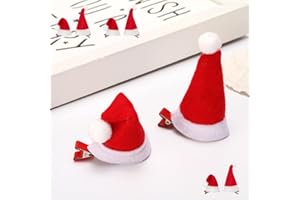 RHSEMI 8 Stück klassisch Weihnachten Haarspangen,Weihnachtsmütze Haarspangen für Kinder/Mädchen/Damen/Weihnachten Party (zwei Stile)