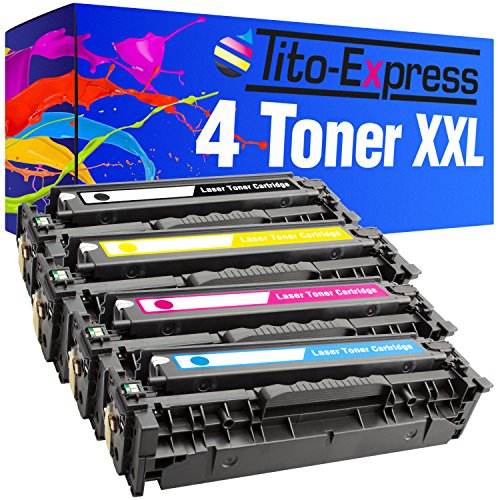 PlatinumSerie® 4 Toner XL Sparset für HP CC530A CC531A CC532A CC533A Laserjet Pro Color CP / CM Series mit jeweils 3.500 Seiten Black und 2.800 Seiten Color