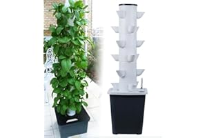 NURCIX 30 Pods Hydroponics Tower Garden Hydroponic Growing System Aeroponics Growing Kit for Herbs, Fruits and Vegetables with Hydrating Pump, Adapter, Net Pots, Timer for Herbs, Fruits and Vegetables