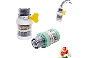 Hioph 2Pcs Faucet Filter, Water Tap Activated Carbon Clean Purifier Cartridge, Removes Chlorine Fluoride Heavy Metals Hard Water Softener Anti-Spill Water-Saving Splash-Proof for Kitchen Bathroom Sink