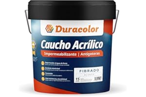 PD DURACOLOR Pintura Kalma Antigoteras Fibrado - Color Blanco - 15 Litros - Impermeabilizante de Caucho Acrílico con Fibra de Vidrio - Durabilidad y Elasticidad Permanente - Acabado Satinado - Duracolor