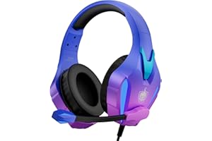 YOTMS PS4 Gaming Headset for Xbox One, PS5, PC, Wired Gaming Headset with Bass Surround, Over Ear Headphones with Mic, 3.5mm interface (Violet)