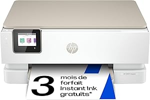 HP Envy Inspire 7220e, 242P6B, Imprimante Multifonction à Jet d'Encre A4 Couleur, Recto Verso Automatique, 22 ppm, Wi-Fi, 6 mois de forfait Instant Ink gratuit, Blanche