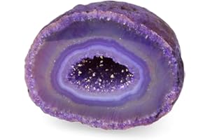 Serafino Genuine Brazilian Agate Geode Healing Crystal Mineral Blue Green Purple Pink Agate Crystals Cristal Stone Gift (Purple)