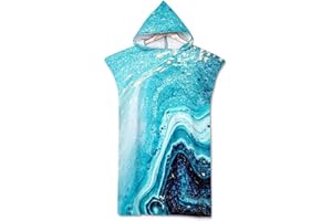 Surwin Poncho Peignoir de Surf Serviette de Surf mer Microfibre Sport, Adulte Enfant Unisexe Sports pour Les Sports Nautiques et Le Surf sur la Plage Piscine