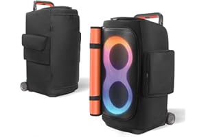 EUGOOCX Etui głośnikowe kompatybilne z JBL PartyBox 520, przenośny głośnik osłona przeciwpyłowa torba do przechowywania na zewnątrz / do przechowywania w domu, z bocznymi kieszeniami