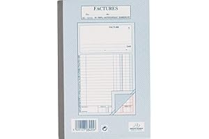 HAMELIN MANIFOLD Bloc-notes A5 Duplicata Factures 50 Feuilles Brochées Couverture Cartonnée Bleu