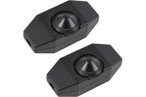 2 stycken LED-dimmer-rep, svart 1–60 W, 230 V, dimmerströmbrytare med på/funktion, steglöst justerbar för dimbara LED-lampor, ljusregulator för bord, golvlampa, sänglampa vardagsrum