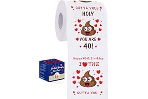 VivaJoy Geschenke zum 40. Geburtstag für Frauen und Männer – Neuheit Geschenke für Frauen Männer Happy Prank Toilettenpapier, 40. Geburtstag Witz Geschenke für Frauen, Bulk Toilettenpapierrollen