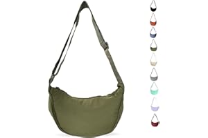LOCCY Crescent Bag for Women Nylon Crescent Bag Dumpling Bags Nylon Crossbody Bags Women with Adjustable Strap Portable Crescent Purse for Daily Use