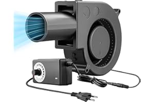WIYETY Radiallüfter 12V Gebläse Lüfter: RadialLüfter mit Drehzahlregler, 220V Turbinengebläse, KühlungLüfter für Haushaltsgeräte, Lüfter für Heizgeräte Grill BBQ Picknick (Kleine)