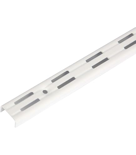 Emuca - Soportes De Estante Para Riel De Pared De Doble Ranura (dimensión De La Rejilla: 1.260 In), Blanco, 6.693 In (6,7 Pulgadas), Juego De 20 Piezas