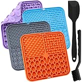 4 Pcs Licky Mats for Dogs Puppy, Lick Mats with Suction Cups for Pet Slow Feeding Bathing and Training, Anxiety Relief Dog Fo