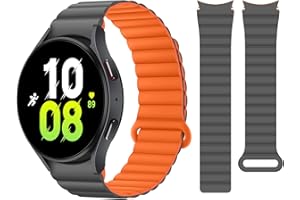 HITZEE Kompatybilny z paskiem Samsung Galaxy 7/FE/6 40 mm 44 mm/Galaxy Watch 6 Classic/Watch 5 / Watch 4, 20 mm magnetyczne paski silikonowe do Galaxy Watch 4 Classic/Watch 5 Pro