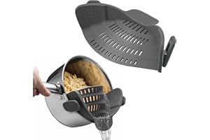 KYNLE Scolapasta Da Pentola, Scolapasta Silicone, Scolapasta Da Cucina Per Pasta, Adatto Per Pentole E Padelle, Può Essere Utilizzato Per Scolare Verdure, Frutta, Spaghetti(Grigio)