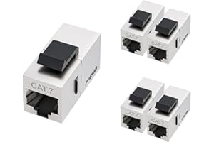 FGB 10 Gbps Cat7 Keystone moduł RJ45 ekranowany sprzęgło gniazdo sieciowe panel krosowy Keystone Ethernet złącze sieciowe (5 sztuk, srebrne)