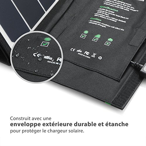RAVPower 24W Chargeur Panneau Solaire 3 Ports USB 4 illets et Crochets en Acier-INOX et 2 C bles Micro-USB Portable Pliable Puissant Imperm able pour iPhone Androids etc reviews RAVPower 24W Chargeur Panneau Solaire 3 Ports USB 4 illets et Crochets en Acier-INOX et 2 C bles Micro-USB Portable Pliable Puissant Imperm able pour iPhone Androids etc