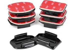 HSU Adhesivos Soportes para GoPro, 3M Plano y Curvo Pegatinas Soportes Casco para Hero 13/12/11/10/9/8/7/6/5/4/3 Cámaras Acción (8 Paquetes)