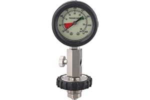 GDFNMOGO Professional Scuba Diving Cylinder Tank Pressure Gauge with G5/8 Thread Connection DIN System Compatible Stainless Steel Construction 300 BAR Display
