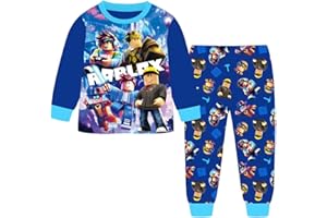 shumintaojin Kids Boys' pajamas set Game Cartoon Girl's clothing set fashion Sleepwear Long sleeved T-shirt+pants 5-12Years