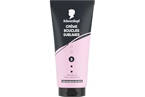 SCHWARZKOPF, Crème Boucles Sublimes, Definit les boucles, Anti-Frisottis, Formule avec du beurre de Karité, Végane et sans silicone, Fixation normale, Tenue longue durée, 150ml