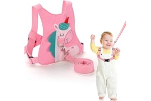 FOEEORT Baby Reins,Safety Toddler Harness,Baby Walking Harness for Toddlers Girls,Baby Walking Reins and Toddler Safety Harness,Suitable for Toddlers Boys and Girls 1-5 Years(Pink)