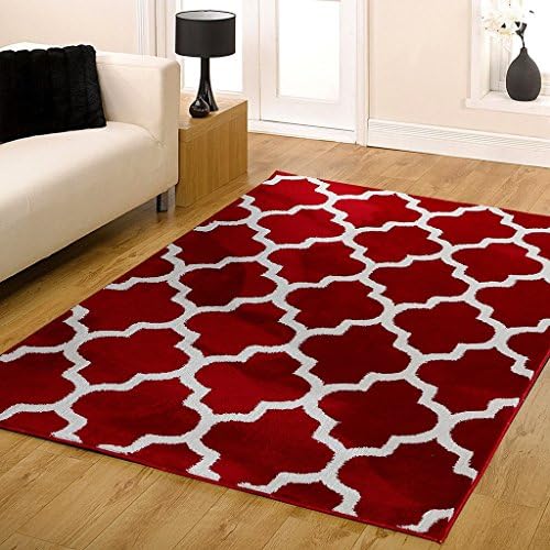 337 Rug Rectangular Carpet, Red Carpet Geometric Patterns European Living Room Coffee Table Cushion Bedroom Bedside Blanket ( Size : 160*230cm )