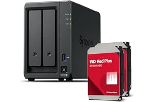 ‎SYNOLOGY Synology DS725+ Bundle 8TB Western Digital (WD Red Plus 2X 4TB) 2 Bay Plus Serie mit Ryzen R1600, 4GB Ram (32GB max), 1x 2.5GbE, 1x 1GbE, 2X M.2 NVMe Steckplätze