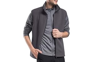 Cooleep Gilet Homme Sans Manche Veste Polaire Chaud avec Zippé Poche