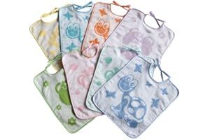Bubabù Bav021/6 Lot de 6 bavoirs en éponge Dumbo, fabriqué en Italie, avec élastique doux Jacquard, 31 x 38 cm