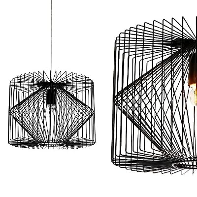 lux.pro [lux.pro] plafonnier noir métal luminaire suspendu grille salle à manger plafonnier vintage rétro lampe à suspension lampe LED salle de séjour