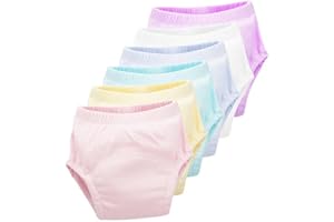 AOOPOO Lot de 6 Culotte Apprentissage Propreté Bébé Filles Garçons sous-Vêtements Slip d'Entraînement en Coton Enfants Couches Culotte d'apprentissage Lavable pour Bébé Tout-Petit 0-3 Ans
