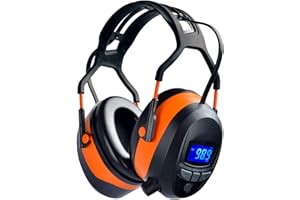 Gardtech, cuffie protettive Ear Defenders, con radio FM, connettore stereo, display LCD e scheda SD da 4 G, SNR 29