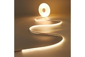 JOYLIT 15M Striscia LED COB 24V Bianca Caldo 3000K, 480LED/M CRI 90+ 10500LM Alta Luminosità Dimmable Autoadesivo LED Strip Per Camera da Letto, Armadietti Della Cucina (Alimentazione non Inclusa)