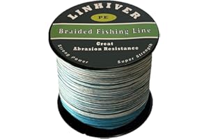 LinHiver filo da pesca intrecciato, forte forza, grande resistenza all'abrasione, diametro sottile, nessun stretch, memoria bassa e alta sensibilità (300m–1000m.10–100lb.4 volte/8 volte)