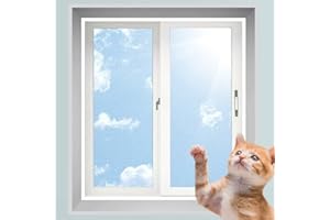 GGOTY Zanzariera per gatti in rete anti-zanzara, protezione per gatti per la sicurezza dei gatti, reti da balcone antigraffio per gatti (100 x 150 cm, bianco+bianco)