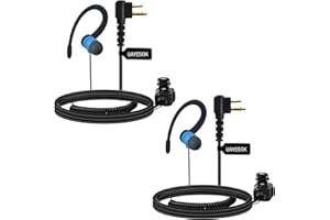 UAYESOK Walkie Talkie Earpiece 2 Pin, G-Shape Bodyguard Security Radio Earpiece Headset with PTT Mic and Earbuds for Two Way Radio Motorola CP040 DP1400 GP300 XT420 XT460 Hytera PD405 PD505（2 Pcs）